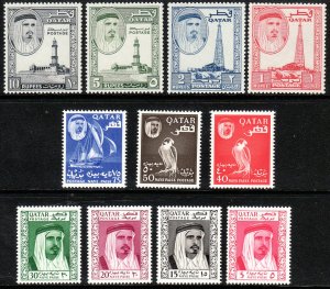 Sc# 26 / 36 1961 Qatar Sheik Ahmad bin Ali al Thani full set MLH CV: $122.65