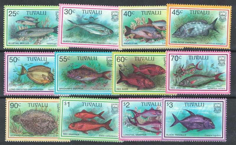 Tuvalu Fishes 12v Definitives SG#770-781