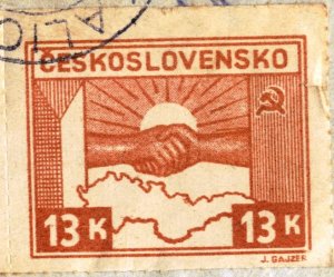 CZECHOSLOVAKIA - #313 - USED PAIR ON PAPER - 1945 - CZECH521NS18
