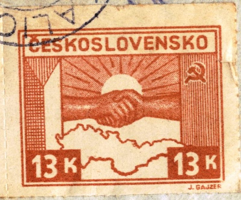 CZECHOSLOVAKIA - #313 - USED PAIR ON PAPER - 1945 - CZECH521NS18
