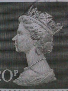 ​GREAT BRITAIN-1970   QUEEN ELIZABETH II- MACHINS USED 20P LARGE SIZE VF