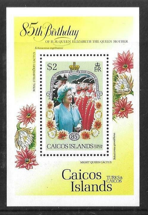 1985    CAICOS ISLANDS  -  SG.  MS 85  -  QUEEN MOTHER -  MNH