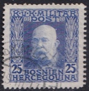 Bosnia & Herzegovina 93 (used) 25h Franz Josef I, blue (1916)