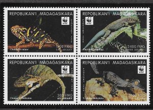 Madagascar (Malagasy) SC 1404 NH issue of 1999 - LIZARDS - WWF