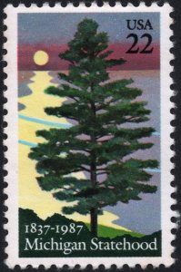 SC#2246 22¢ Michigan Statehood Single (1987) MNH