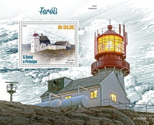 SAO TOME - 2020 - Lighthouses - Perf Souv Sheet - Mint Never Hinged