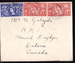 Great Britain-Sc#313-4- id3-cover-QEII Coronation FDC to Canada-June 3 1953-