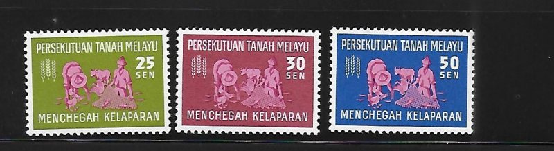 Federation of Malaya 1963 FAO Freedom from Hunger Sc 111-113 MH A1132
