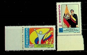 ECUADOR Sc C658-9 NH ISSUE OF 1979 - DEMOCRACY - (JS23)