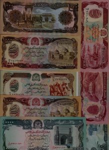 Afghanistan 8 banknotes xf-unc