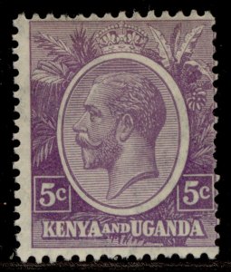 KENYA and UGANDA GV SG77, 5c dull violet, LH MINT.