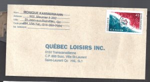 Canada # 1658i VF ON COVER , KISS PRINT ON BLACK INSCRIPTIONS CV $400+ BS31761