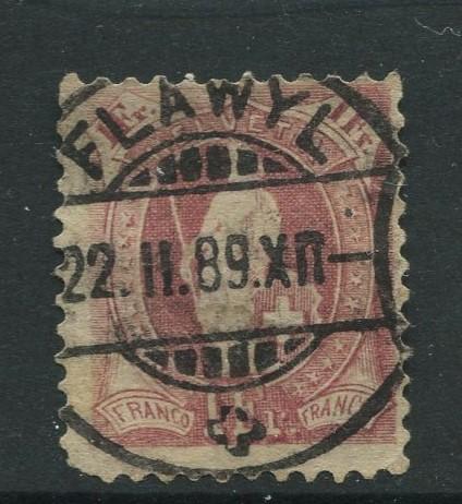 Switzerland - Scott 87 - Definitive Issue -1901 - FU -Single 1fr Stamp