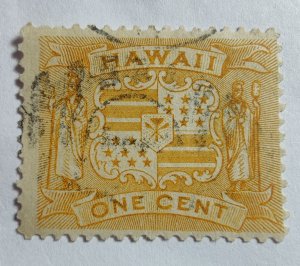 HAWAII #74 USED ONE CENT COAT OF ARMS