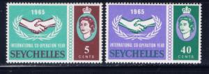 Seychelles 220-21 Lightly Hinged 1965 Intl Cooperation Year