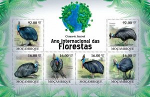 Mozambique 2011 MNH - Cassowary (Fauna).  Michel: 4342-4347,  Scott: 2182