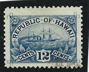 HAWAII Scott #78 Used 12c S.S. Arawa 2019 CV $20.00