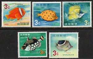 Ryukyu Islands Sc #151-155 Mint Hinged