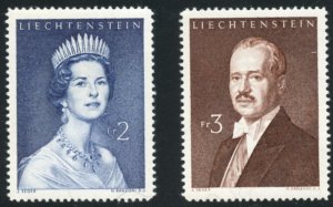 Liechtenstein Scott 357-58 MVFNHOG-Princess Gina&Prince Franz Joseph II SCV$5.00