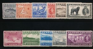 NEWFOUNDLAND 233-243 MINT F-VF NH KGVI