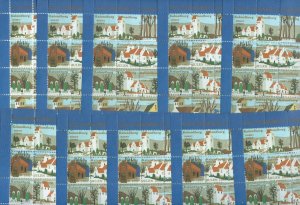 Denmark. 1992. 10 Christmas Sheet  Kalundborg. Churches. Christmas Decorations.