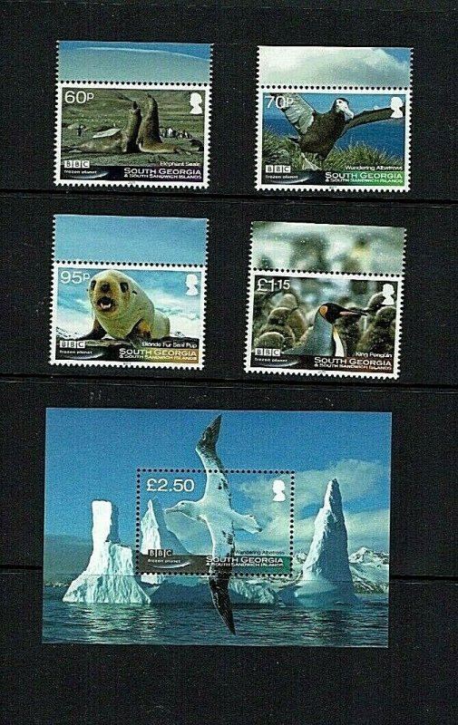 South Georgia: 2011, BBC Television, Frozen Planet series  MNH set + M/S