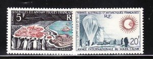 French Southern & Antarctic Territory Sc 23-4 NH 1963 - Quiet Sun Year Sc$145