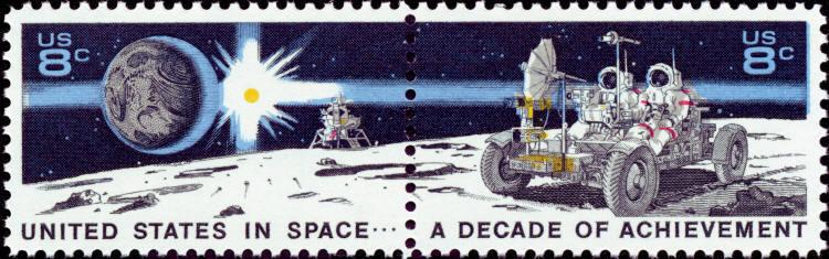 1971 8c Space Achievement, Pair Scott 1434-35 Mint F/VF NH 
