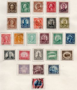 US #551 - 573 Complete Set, Mint and Used,  F/VF mint are no gum, mint stamps...