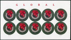 IMPERF 2014 Forever Stamp Sheets - Wilt Chamberlain Breast Cancer Global Wreath