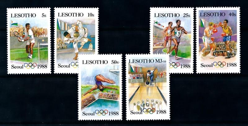 [92228] Lesotho 1987 Olympic Games Seoul Tennis Judo Bowling  MNH