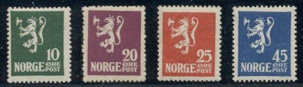 NORWAY #100-3 (126-9) Complete Lion set, og, NH, VF, Scott $250.00