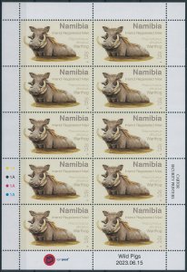 Namibia Stamps 2023 MNH Wild Pigs Warthog Bushpig Wild Animals 2x 10v M/S