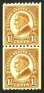 U.S. #605 MINT PAIR OG NH