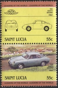 Saint Lucia 688 (mnh) 55c automobiles: Abarth, Balbero, Italy (1984)