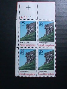 ​UNITED STATES-1987-SC#2344 NEW HAMPSHIRE MNH PLATE BLOCK OF 4 VERY FINE