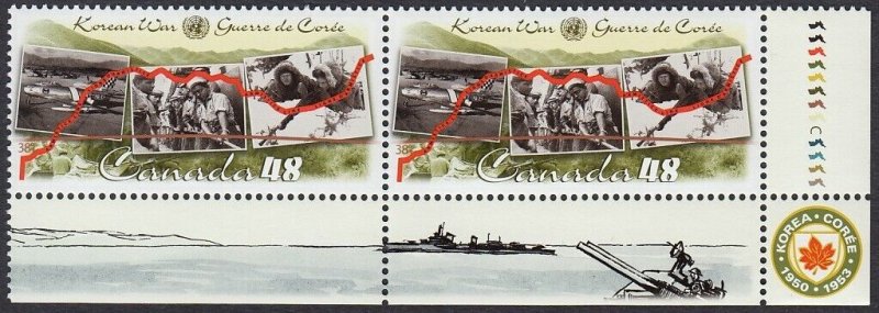 KOREA ARMISTICE 50-TH = KOREAN WAR = LR corner pair Canada 2003 #1993 MNH