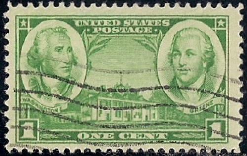 785 1 cent Washington & Greene, Army, Stamp used VF