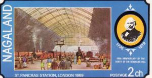 Nagaland 1979 Trains/Locomotives St.Pancras Station,London 1869 S/S Imperforated