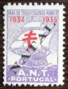 PORTUGAL - TBC - TUBERCULOSIS STAMP! natal ship boat child red cross J18