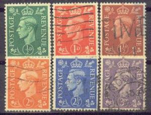 GREAT BRITAIN  258-63 USED 1941-42 KGVI DEFINITIVES