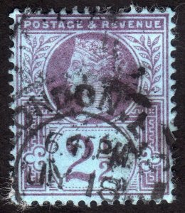 1887, Great Britain, 2 1/2p, Used, Sc 114, Sg 201