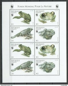 Ss1709 1999 Haiti Wwf Frogs Fauna Reptiles & Amphibians Kb Mnh Stamps