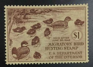 MOMEN: US STAMPS #RW8 DUCK MINT OG NH VF+ LOT #75605*