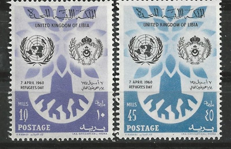 Libya # 187-88  World Refugee Year   (2)  Mint NH