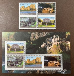 IRELAND MNH #1714-17, 1717b Set &  Souvenir sheet *2007* Castles