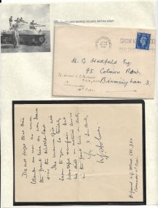 1941 Cover & Letter fm Gen William Homes, British Army 10th Corp to ... (54385)