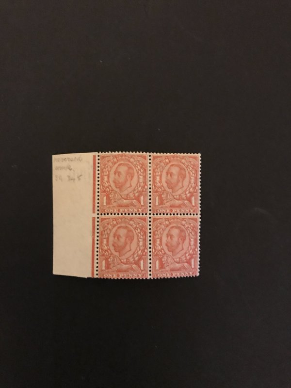 GB 1912 KGV SG345wj Watermark Reversed Block of 4 MM.