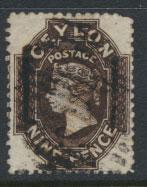 Ceylon  SG 57 Used perf 12½ wmk Crown CC 22½