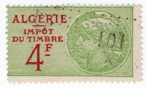 (I.B) France Colonial Revenue : Algeria Tax 4Fr